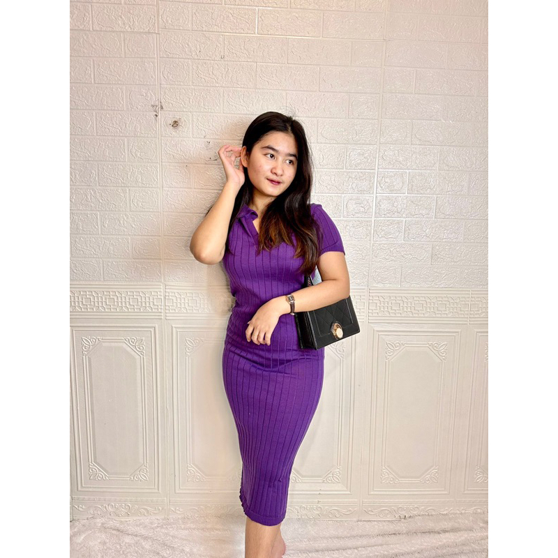 Longdress Rajut Wanita Terbaru - Dress Bodycon Wanita Tebal