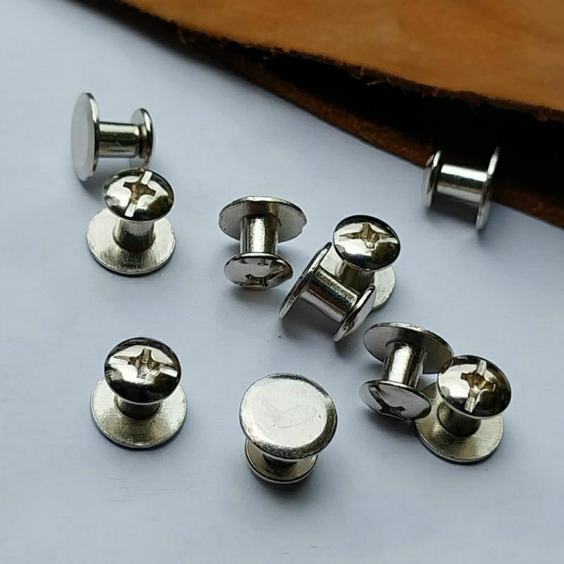 Mur Baut 10 Pcs 6mm Untuk Sabuk Kulit Tas Dan Lainnya