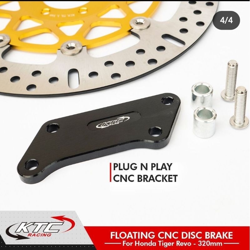 Disc brake piringan cakram depan ktc racing tiger revo floating cnc ukuran 320 mm