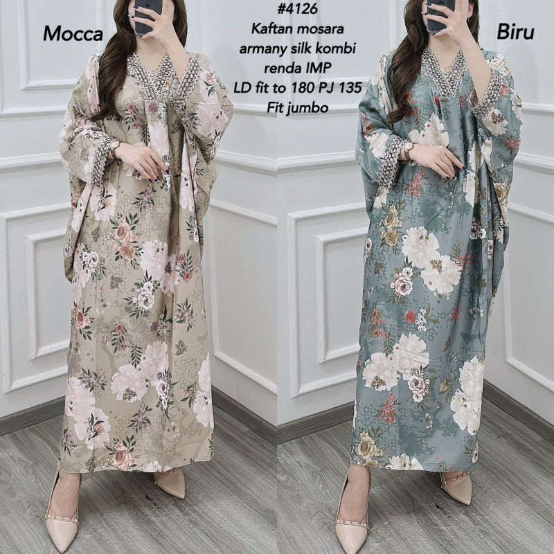 4126 DRESS KAFTAN ARMANY SILK IMPORT KOMB RENDA