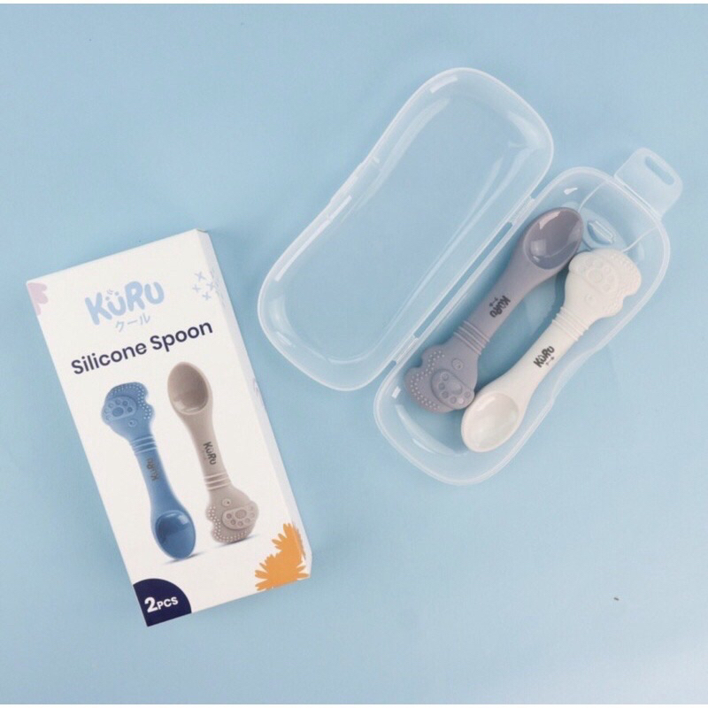 Kuru baby silicone spoon isi 2