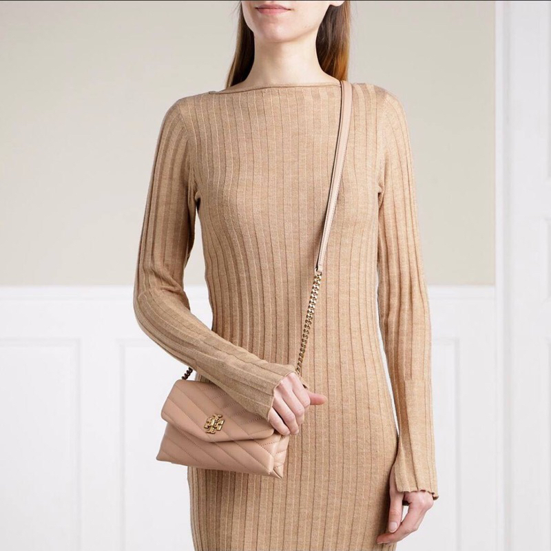 TORY BURCH TB Kira Chevron Wallet on Chain (WOC) Crossbody Bag