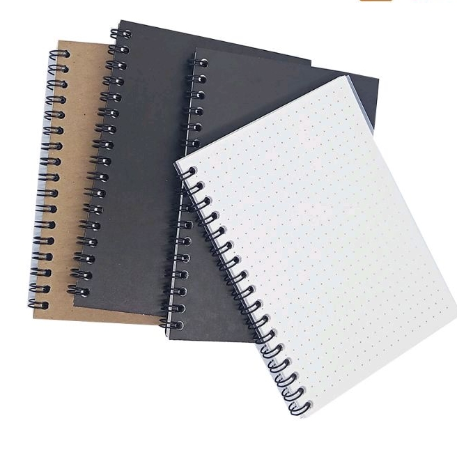 KIANDAA Buku Jurnal Ukuran A6 notebook cover transparant vintage mini book grid dotted line plain