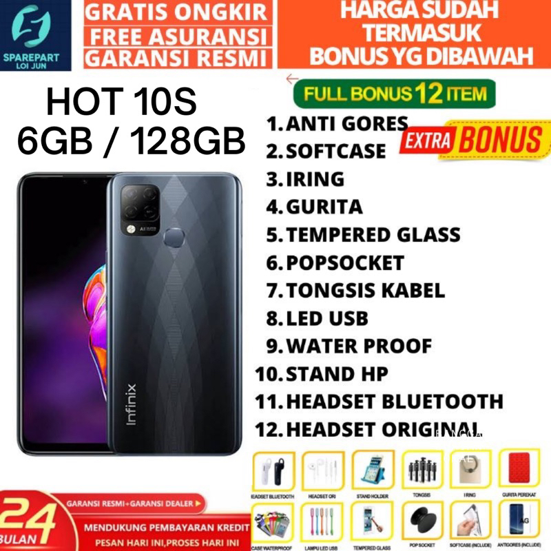 INFINIX HOT 10S 6/128 RAM 6GB ROM 128GB GARANSI RESMI