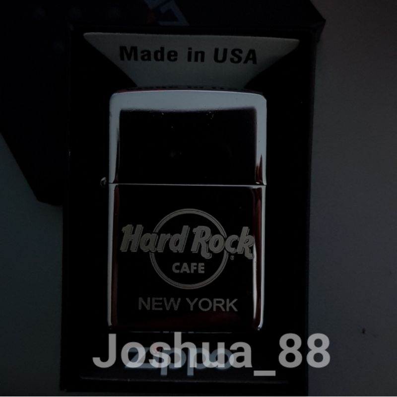 Zippo Korek Api Lighter Hard Rock Cafe New York Silver