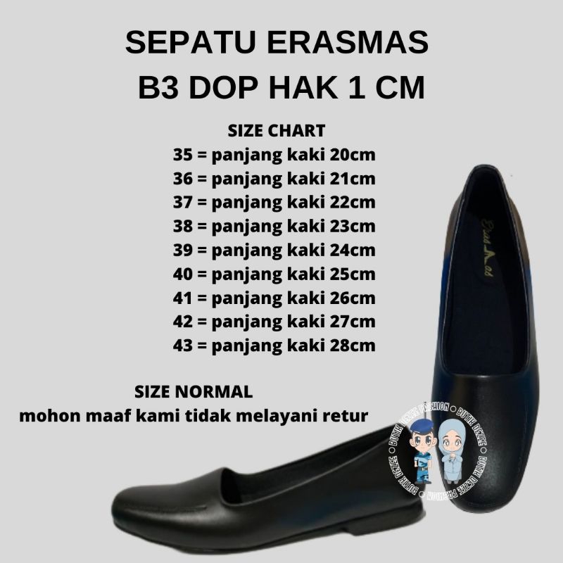 SEPATU B3 DOP HAK 1CM MERK ERASMAS