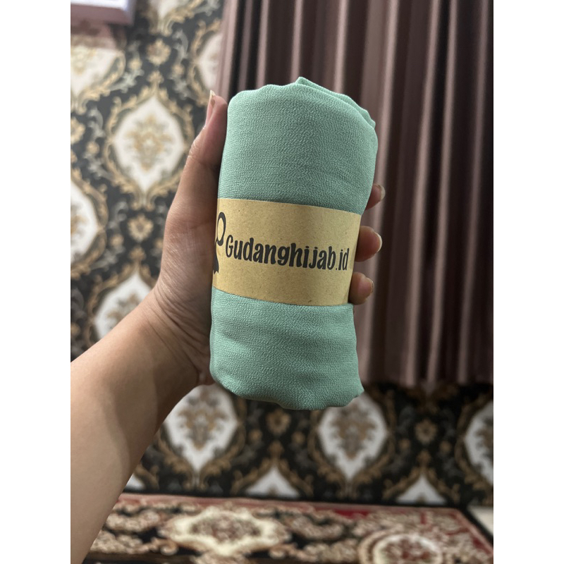 Pashmina Ceruty Sage Green Pashmina Ceruty BABYDOLL 180CM X 75CM WARNA SAGE GREEN Pashmina Warna Sag