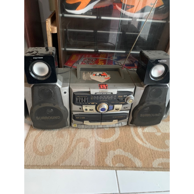 Tape Radio Sharp Simba dan Speaker Polytron