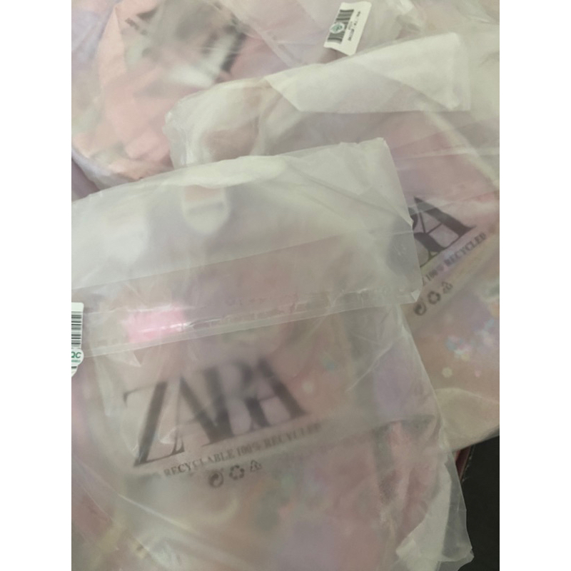 tas zara pink glitter