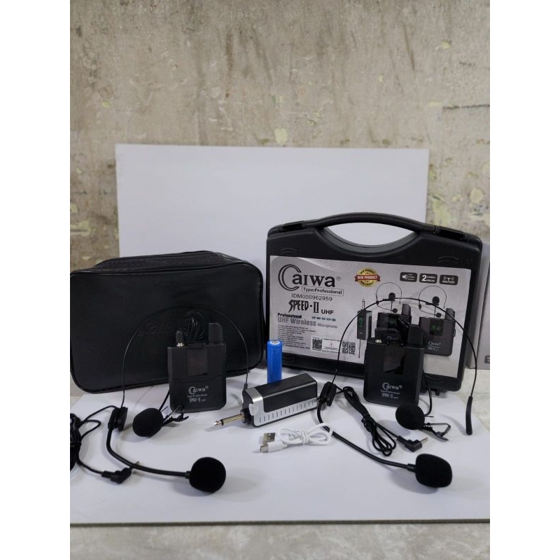 Microphone mic wireless aiwa speed ll headset +headset clip on clip on