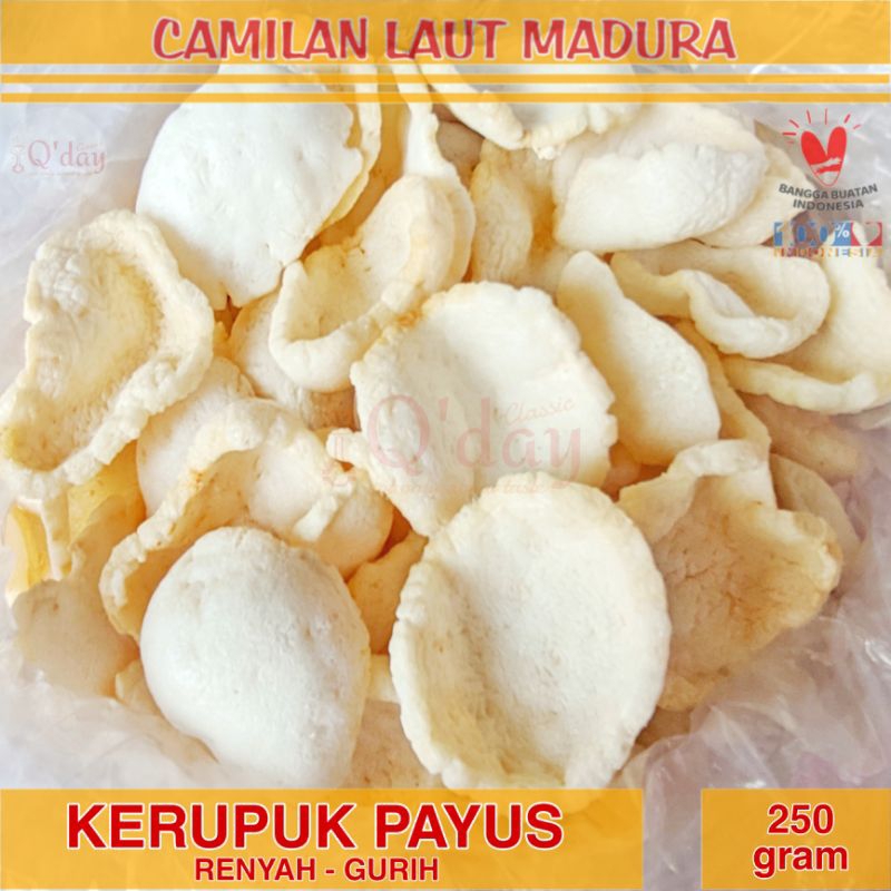 

KERUPUK IKAN PAYUS RENYAH GURIH 250 gram SIAP MAKAN Camilan Laut Madura Oleh Oleh Khas| Qday Classic Surabaya | Cemilan Krupuk Kerupuk Fresh Murah Hemat Ekonomis CLM Bandeng Jantan