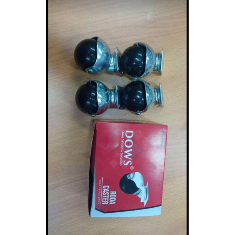 Roda Caster Dows 2 inch / Roda Etalase 2" / Roda Troli / Roda Caster Bulat Hitam
