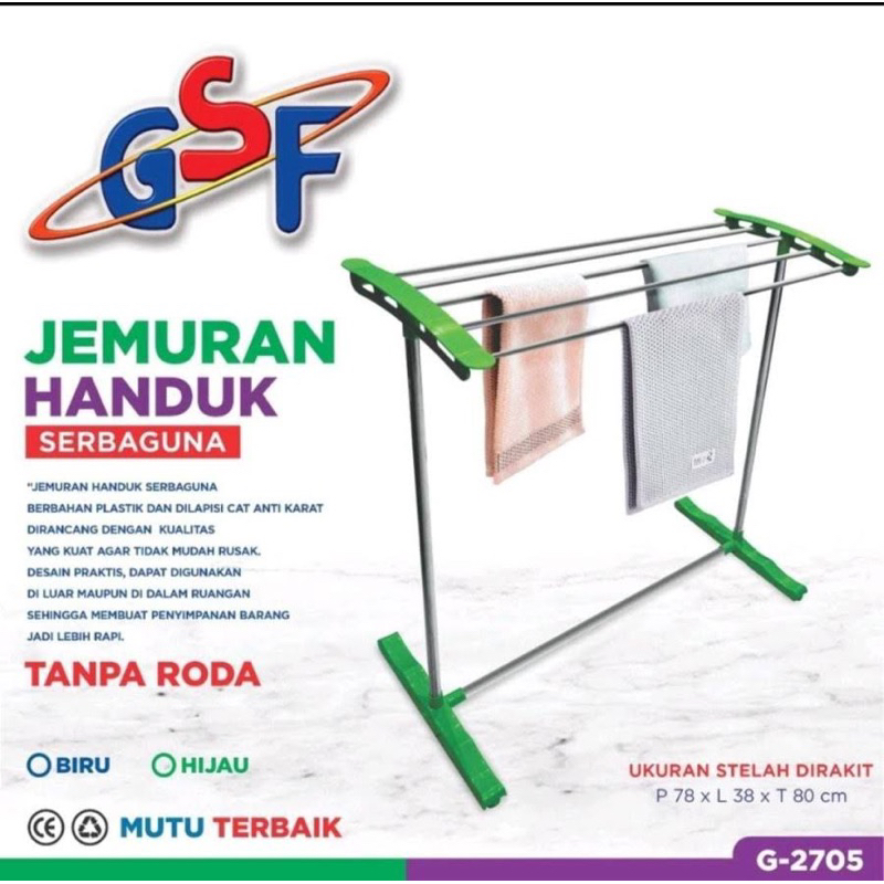 Jemuran Handuk Plastik 5 Pipa GSF / Rak Handuk Portable Murah