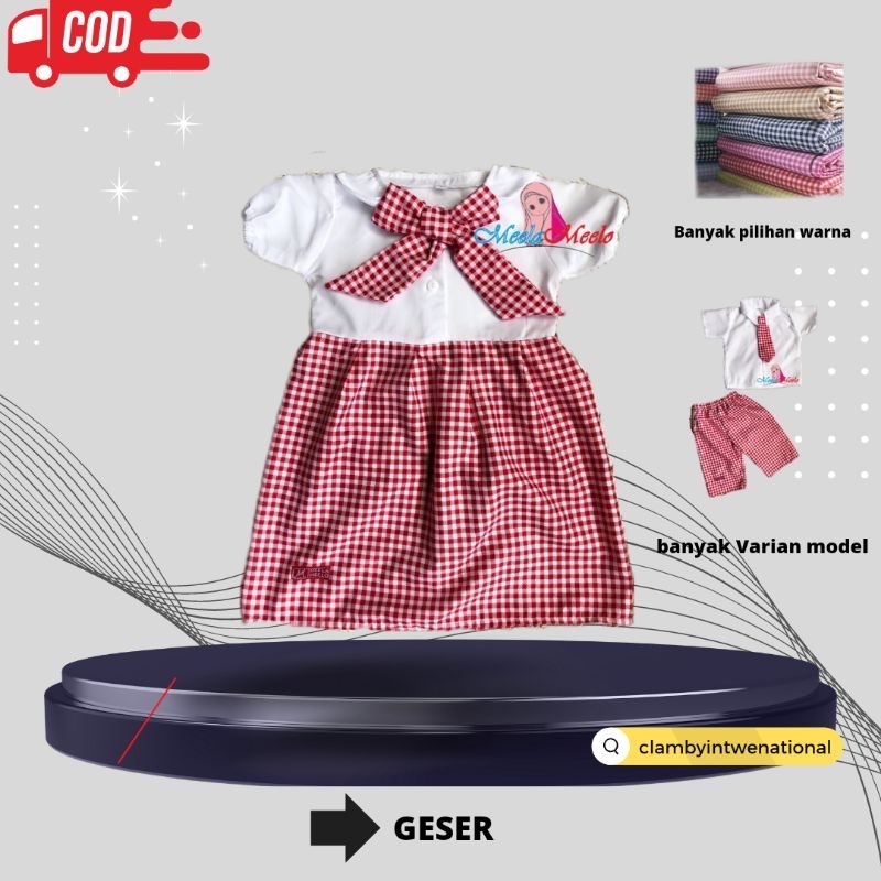 Korean Style Milea Dilan Oneset Kotak Anak Laki-Laki Perempuan Premium Dan Pita Anak Bahan Adem Orie