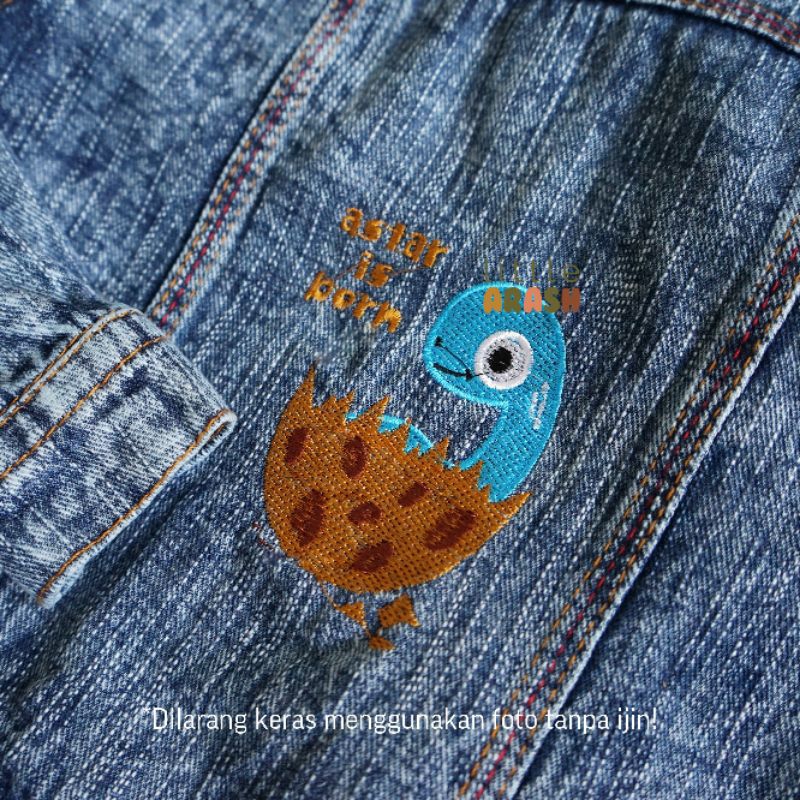 Little Arash | DINO Jacket Jeans | Jaket jeans anak | Jaket anak motif icewash