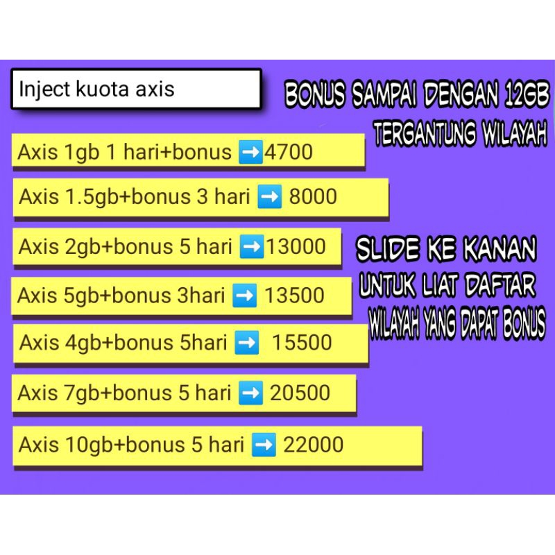 inject kuota axis elektrik murah, terpercaya dan tercepat