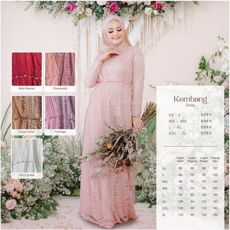Kembang Dress Choco Nude size S by Puthic.id