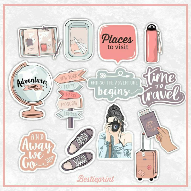 

Sticker Aesthetic Vintage Woman/Girl Theme / Sticker Wanita-Sticker Vinyl Aesthetic Pink