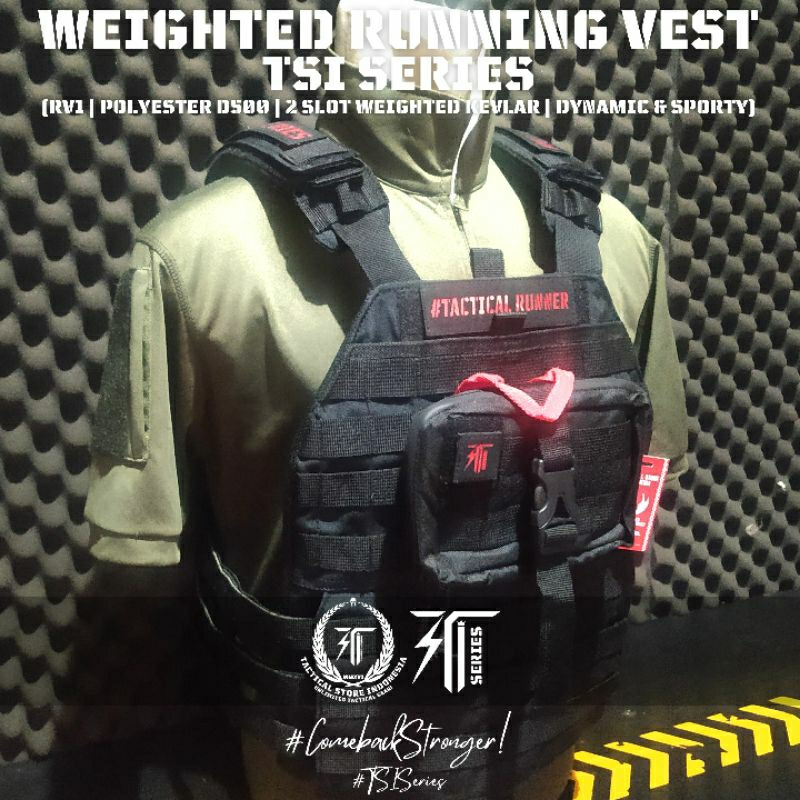 ORIGINAL &amp; EXCLUSIVE Weighted Running Vest - Bodyvest Running - Body Vest Lari / Body Vest Gym / Body Vest Jogging - RV1 TSI SERIES