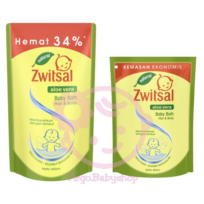 Zwitsal Baby Bath 2in1 450ml / 600ml Hair and Body Wash / Zwitsal Natural Baby Milky Bath Rich Honey 250 ml