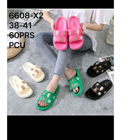 Sandal slop wanita import kekinian sandal jelly korea balance Tanpa Hak