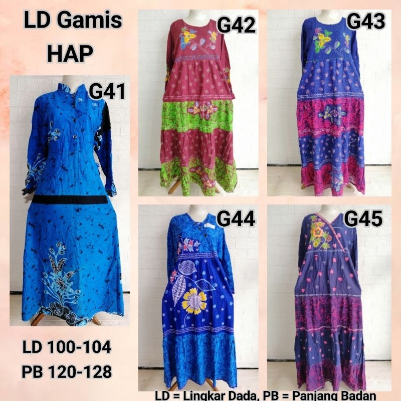 Gamis Katun HAP rijek sablon minor ld 100-104 ((harap membaca sblm membeli)