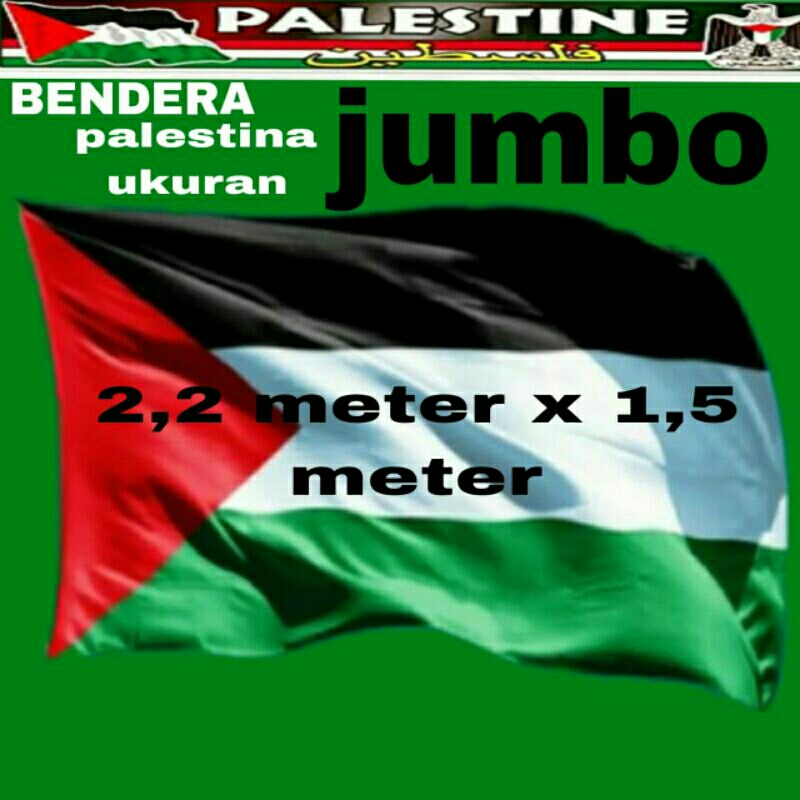 BENDERA PALESTINA 2,2 METER X 1,5METER