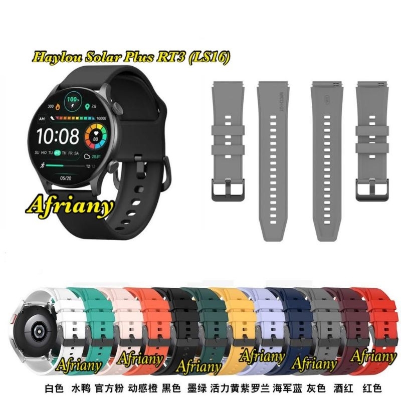 Strap Haylou LS05/Haylou RT LS05S/Haylou RT2 LS10/Haylou Solar Plus RT3 (LS16) Rubber Tali Jam Tangan