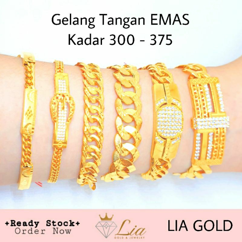 Gelang Tangan EMAS ASLI Kadar 300 - 375 / 6-8K  ( TOKO MAS LIA BEKASI )  LIA GOLD   GELANG TANGAN EMAS   GELANG EMAS   GELANG MAS ASLI