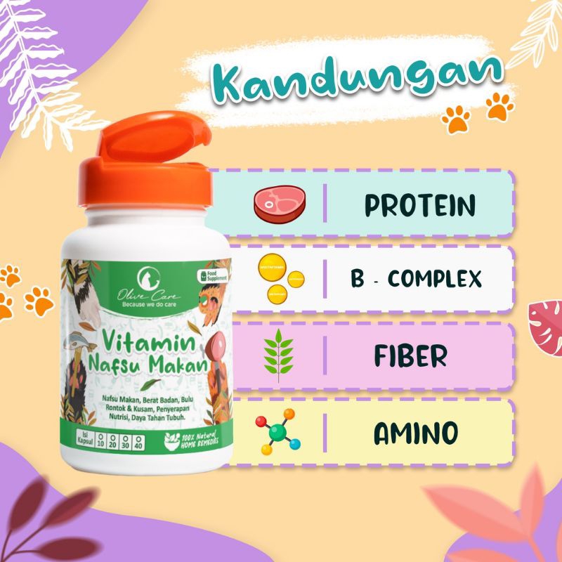 Vitamin Kucing Olive Care Penambah Nafsu Makan Suplemen Nafsu Makan Untuk Menambah Berat Badan Kucing Ecer Ord 6