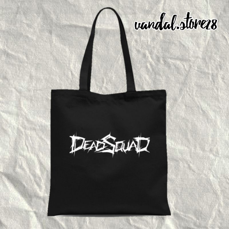 Tote Bag Kanvas Resleting Dead Squad /Tote Bag Wanita /Totebag kanvas hitam /Totebag Tote bag Tas Murah