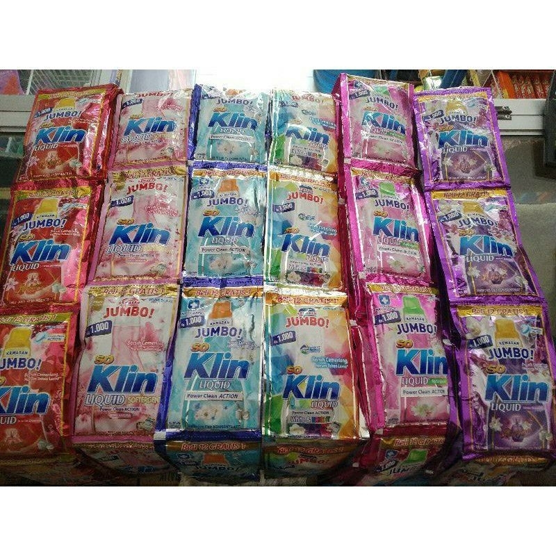 Soklin Liquid Jumbo Detergent Cair 1 Renceng /Soklin Liquid  1000