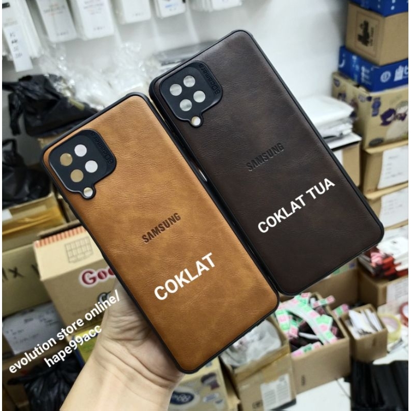 Samsung A12 soft case leather kulit cover slim