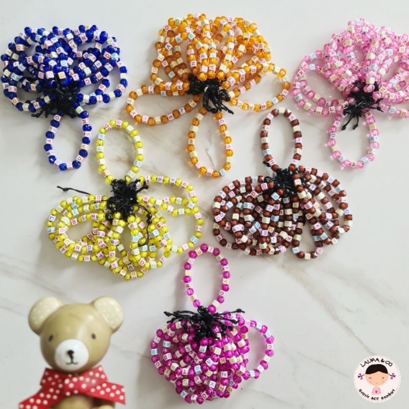 Gelang Mote Huruf Warna 12pc Osrot Grosir Lusinan