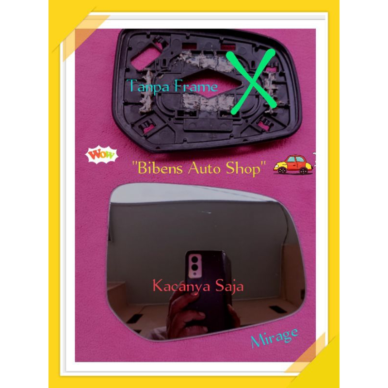 Cermin Kaca Spion Mitsubishi Lancer Ex EX Kanan 2014 2015 2016 Refill Tanpa Frame Cuma Kacanya doang