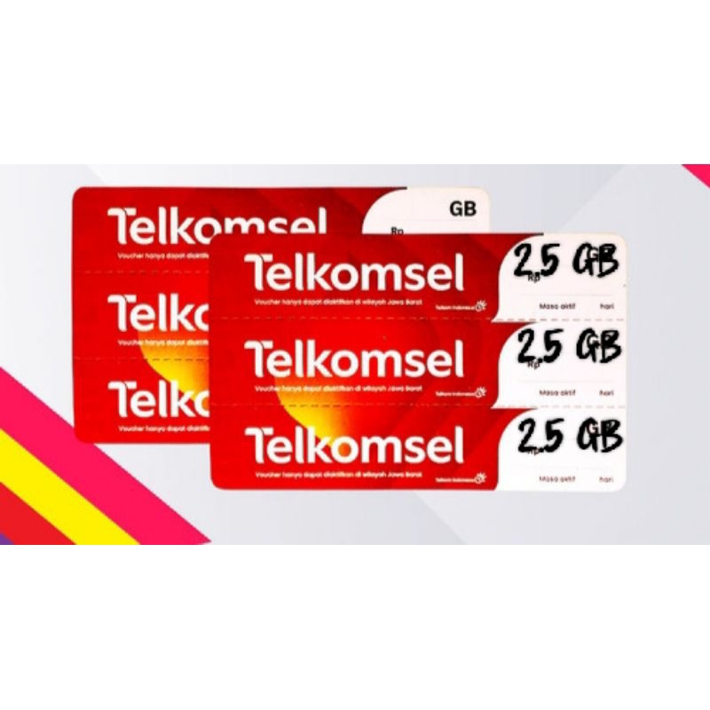 Voucher Internet Telkomsel  2.5gb/5 Hari