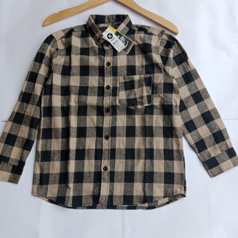 Atasan Kemeja Flanel Anak Kemeja Motif Kotak Kotak Bahan Flanel Usia 3_12 Tahun Baju Kemeja Anak Unisex Lengan Panjang