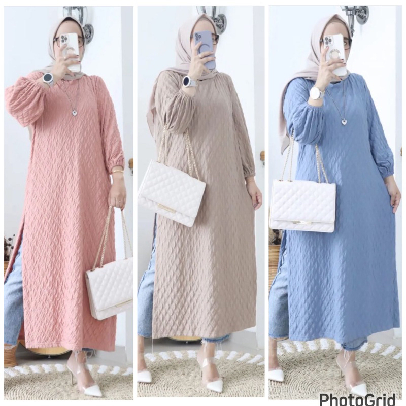 3057 long tunic dunna moza tripe merk clarke midi dress