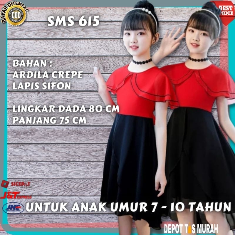 baju dress pesta gaun sms import anak perempuan cewek wanita remaja kekinian import cewe umur 7 8 9 