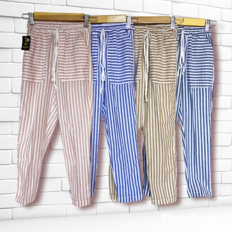 Baggy pants salur/celana anak perempuan/kulot anak. perempuan/celana anak tanggung