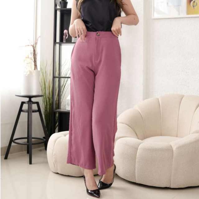 Korean Long Pants Crinkle Celana Panjang Crinkle 1636 (S-XL)