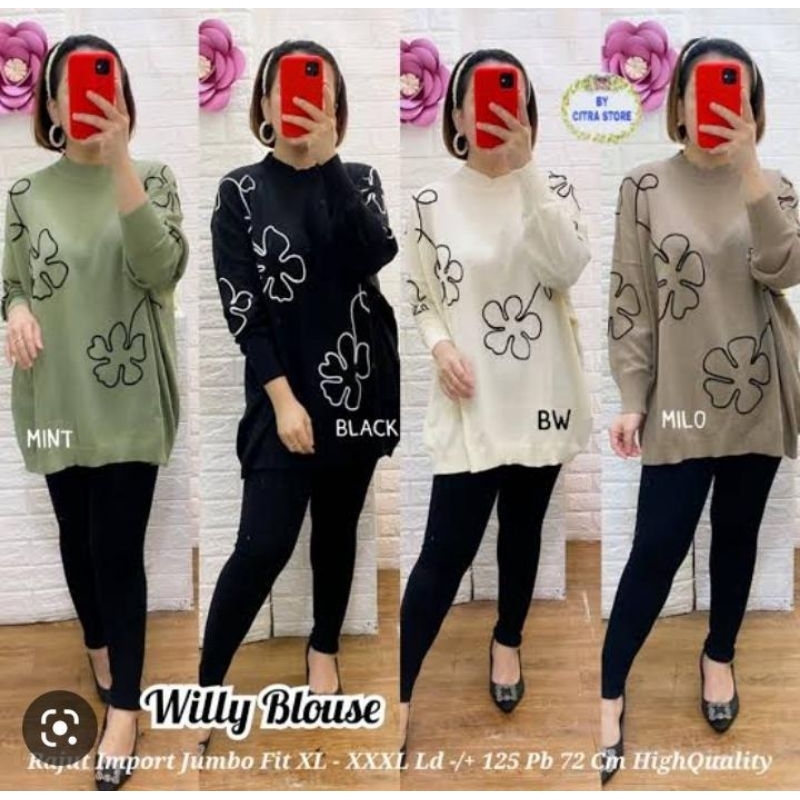 Atasan kaos rajut  wanita motif bunga jumbo bigsize/atasan rajut bunga jumbo/kaos rajut wanita overs