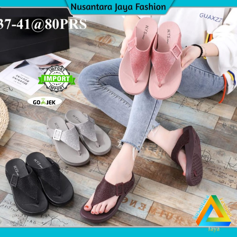 Sandal Jepit Wanita GLITERICH Terlaris Kekinian HYS 1025PD