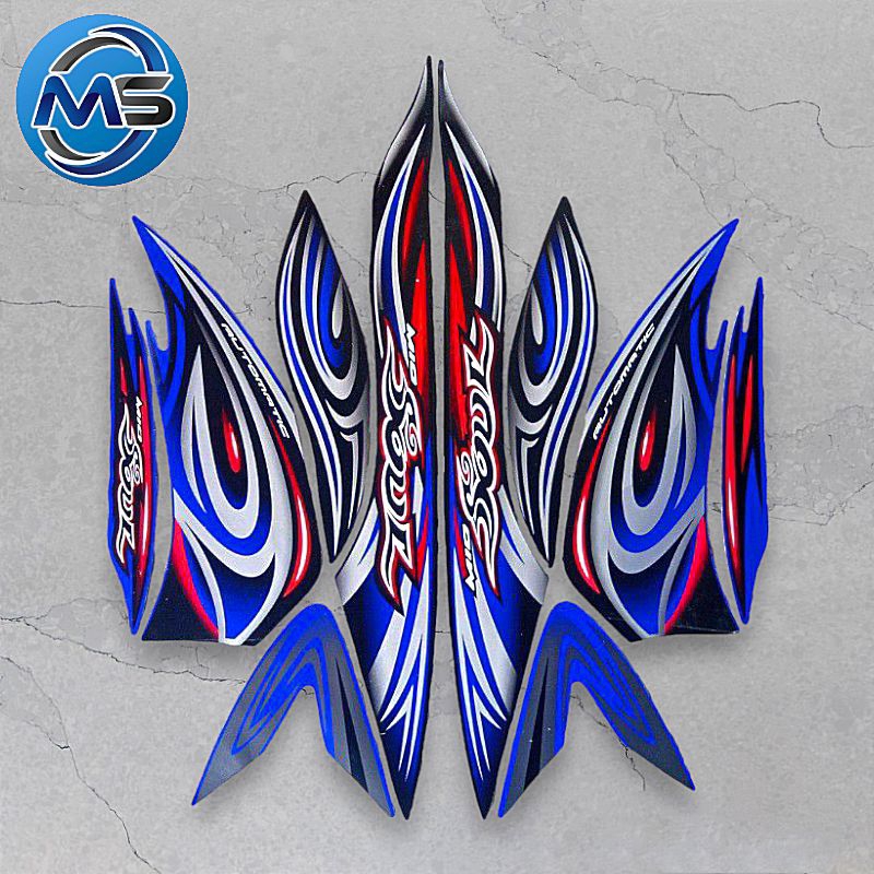 Stiker Striping Motor Mio Soul 2008 Biru Sticker Lis Body Standar