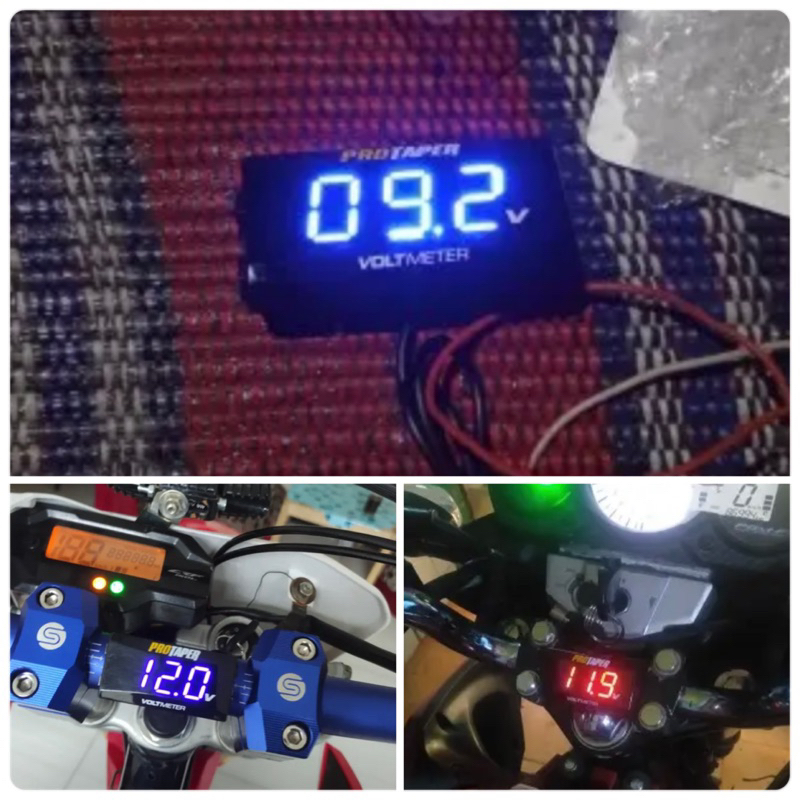 Voltmeter aki merk random Volt meter Voltmeter pengukur aki motor waterproof