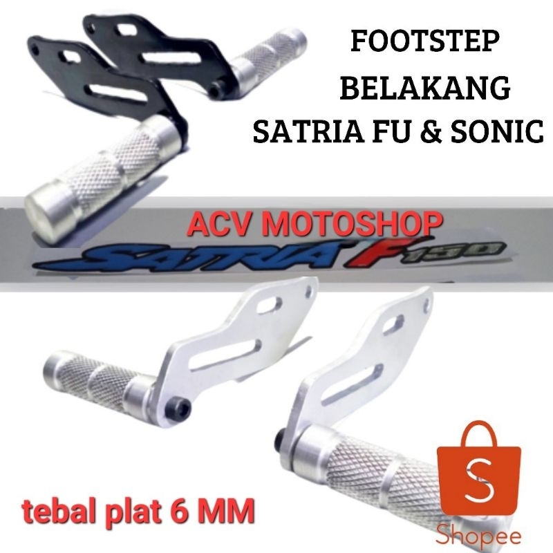 STEP PAKET BONCENGAN SATRIA FU DAN FU FI  BREKET STEP BELAKANG BONCENGAN BAHAN TEBAL JALU STEP DRAT 12 JALU UNDERBONE UNTUK BONCENGAN JALU STEP UB