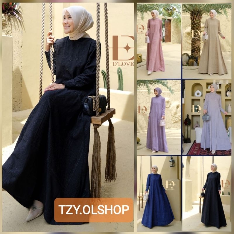 (poN) DLOVERA BIRA Baju Dress Gamis Wanita Muslimah Pattern Cantik Birra Dress by D'lovera. TZY. Ols