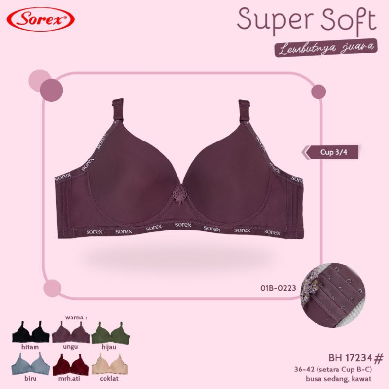 Grosir Bra sorex dengan kawat 17234 bra supersoft Cup B