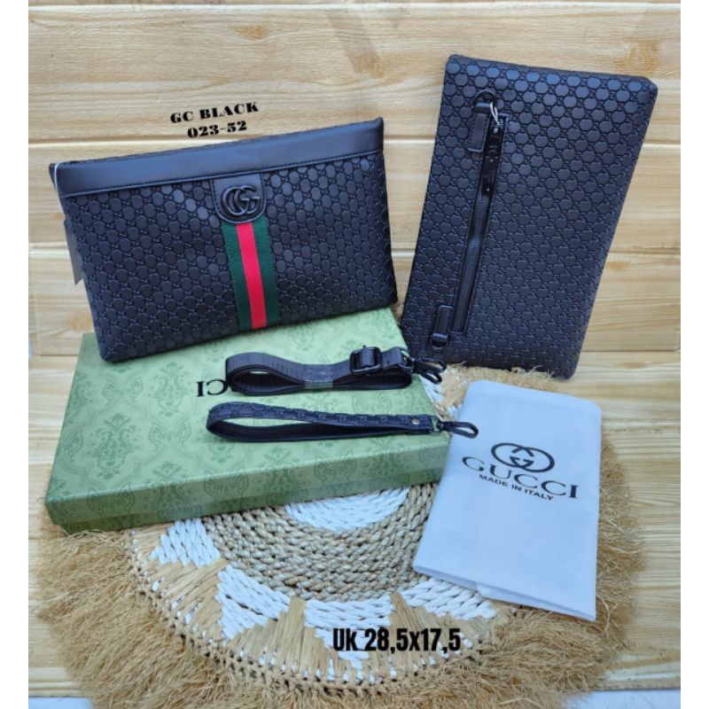 Handbag / Clutch Pria Wanita Emboss kode 023 Free box