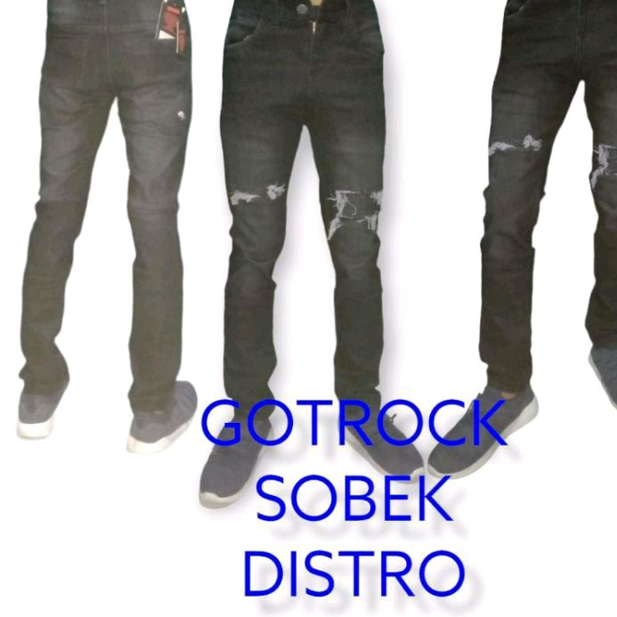 celana jeans distro panjang model sobek